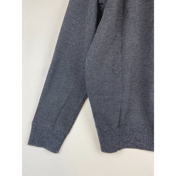 ROBERT GRAHAM Long Sleeve Quarter Zip Neck Shirt Sweater In Dark Grey - Picture 12 of 14